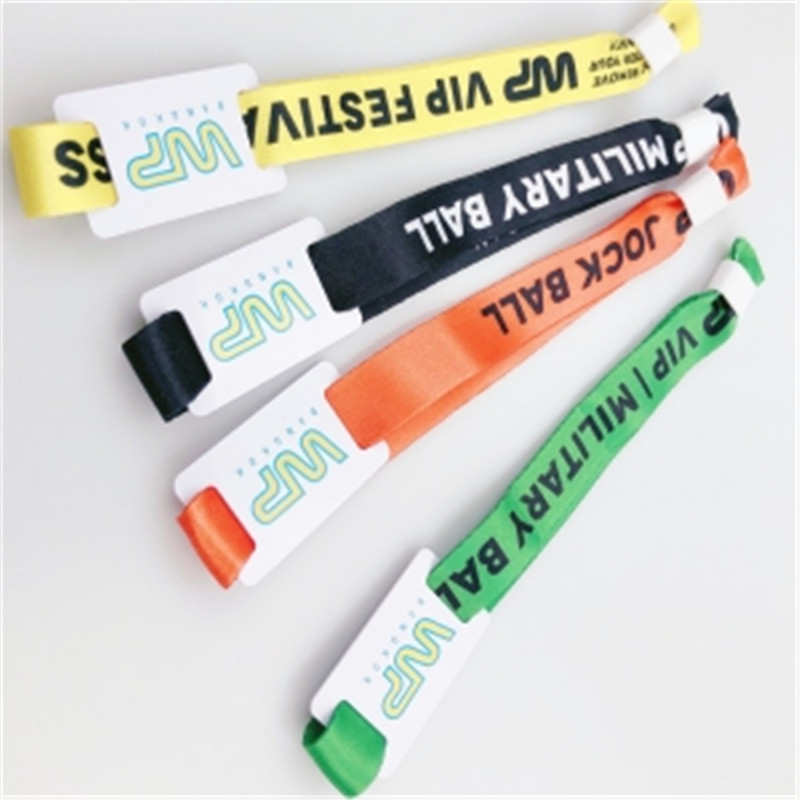 Nylon Fabric Rfid Texta QR Code Wristbands Bracelet For Amusement Park