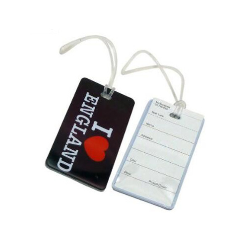 Travel Tag Pvc Baggage Tag Printing Luggage Tag with Transparent Loop Strap
