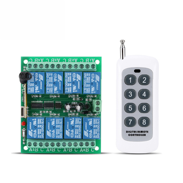 220V 8 Channel Learing Code Remote Control Receiver with Outer Case