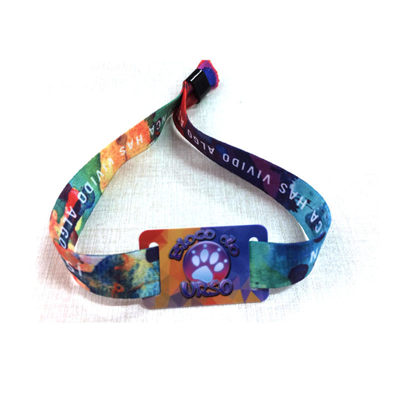 Fabric Payment 13.56MHz RFID NFC Chip Woven Wristband for Event
