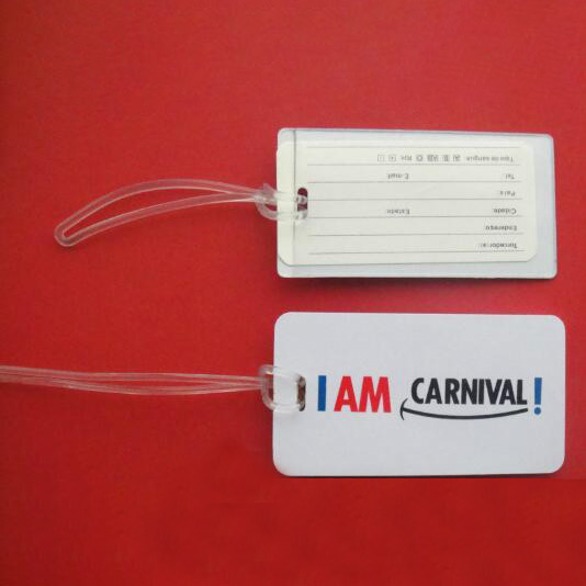 Plastic PVC Clear Vinyl Window Luggage Tags with Paper Card Insert