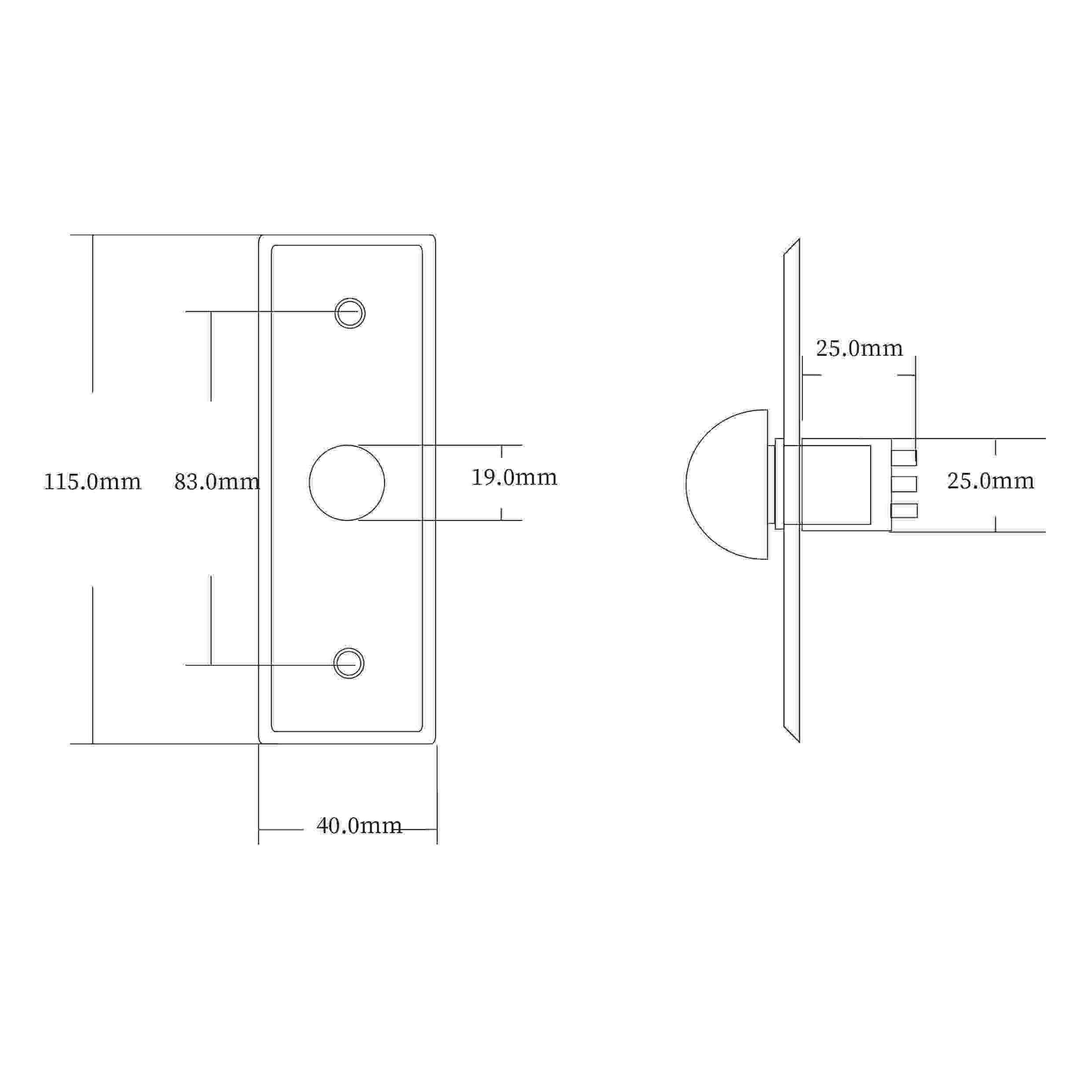 115*40mm Narrow Size and thick 0.9mm 304 staineless steel mushroom door exit push button