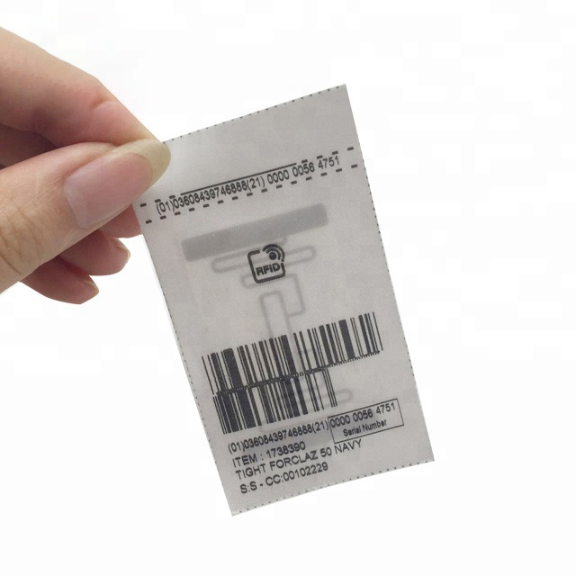 860-960mhz UHF Putih Fabriclinen Nilon RFID Laundry Tag kanggo Manajemen Busana Cuci lan Pangeringan