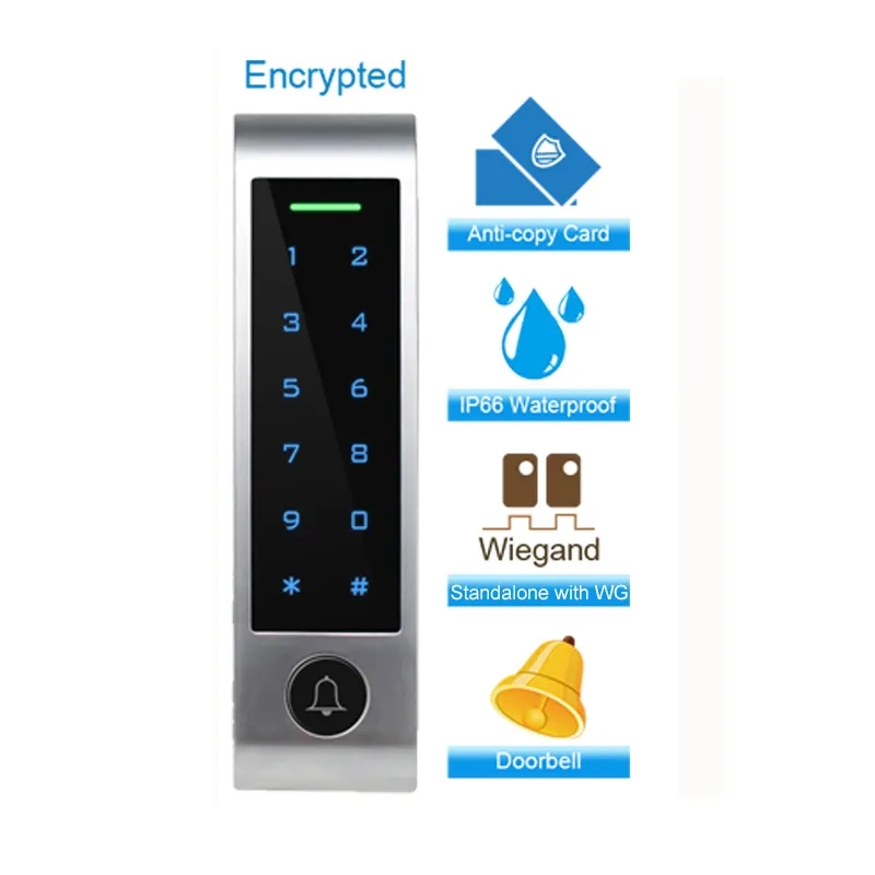एन्टी-प्रतिलिपि स्ट्यान्डअलोन एन्क्रिप्शन RFID NFC पहुँच नियन्त्रण कार्ड रिडर पहुँच नियन्त्रण प्रणालीको लागि Wiegand इनपुट र आउटपुटको साथ
