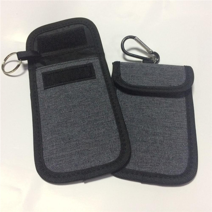 Anti-Spying Cell Phone GPS Rfid Signal Blocker Pouch Case Bag Hand Bag With Carabiner