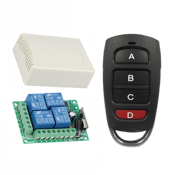 2 sets 4 Channel Learing Code Remote Control 433.92MHz Transmitter Receiver with Outer Case