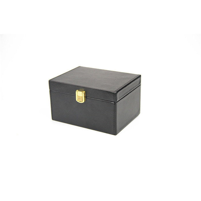 Black Pu Leather Rfid ကားသော့ Faraday Box သည် ကားသော့များအတွက် Signal Blocker Box