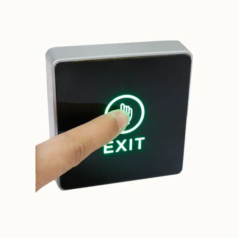 Schwarze Touch-Taste 12 V NC NO Tür-Ausgangsfreigabetaste Schalter Ausgangstaste Zugangskontrolle mit quadratischer LED-Ausführung