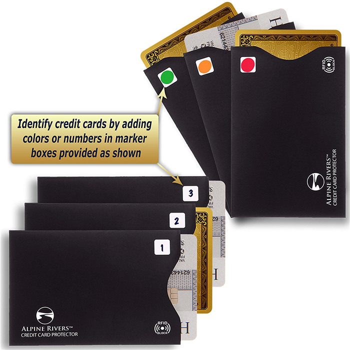非接触盗難防止RFIDブロッキングIDカードスリーブアルミホイルクレジットカードRFIDブロッキングスリーブ
