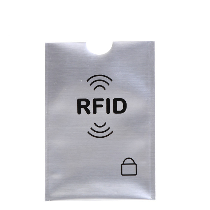 Frith-Ghoid Gan tadhall Cosantóir RFID Blocáil Cárta Aitheantais Sealbhóir Cárta Creidmheasa Scragall Alúmanam Muinchille RFID