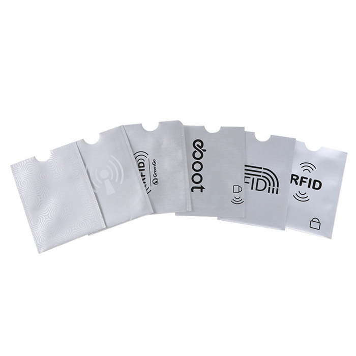 Contactless Anti Theft RFID Protector Blocking ID Card Sleeves Holder Aluminum Foil Credit Card RFID Sleeve