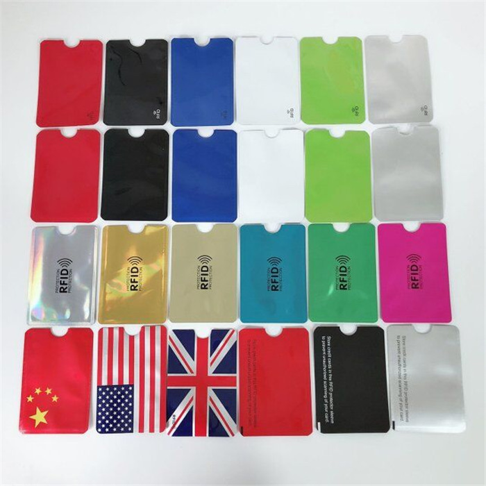 Contactless Anti Theft Rfid Safe Protector Blocking ID Card Sleeves Holder Aluminum Foil Credit Card Rfid Shielding Card Sleeve