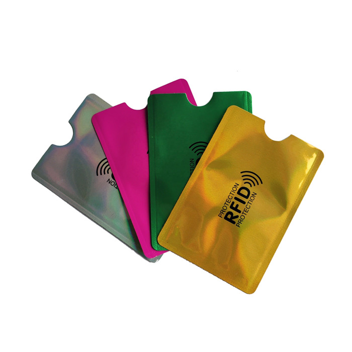 Contactless Anti Theft Rfid Safe Protector Blocking ID Card Sleeves Holder Aluminum Foil Credit Card Rfid Shielding Card Sleeve