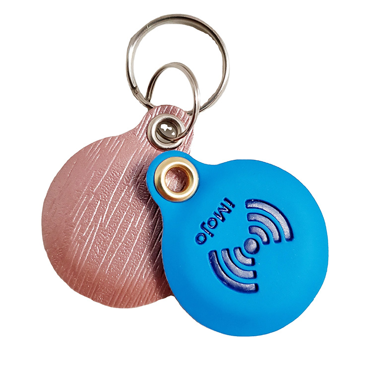 အရောင် PU Leather Smart RFID Keychain သော့ Fob Tag