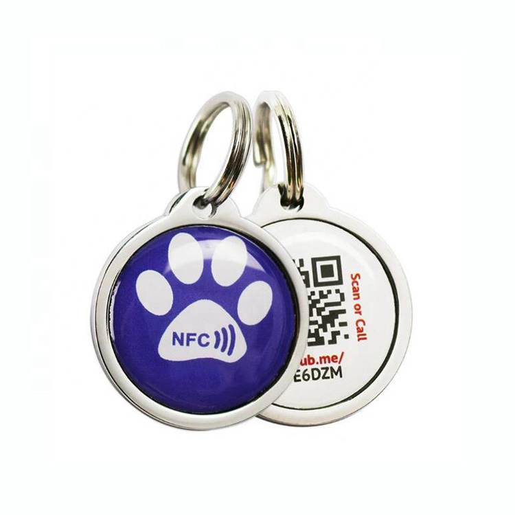 Epoxy Name Tag Nfc Card Smart Tag Id for Dog Cat Keyfob Keychain with Qr