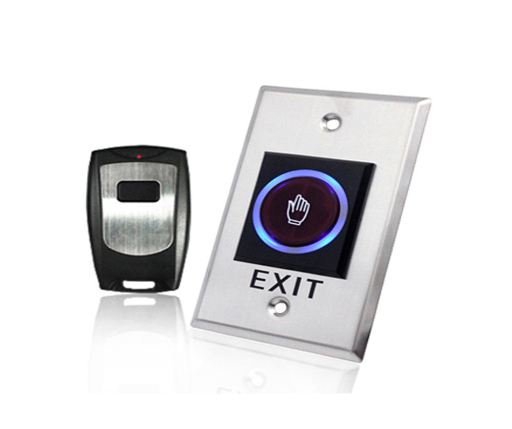 IR Sensor button and Stainless Steel Door Access Control Exit Button with Remote Control Push Swit