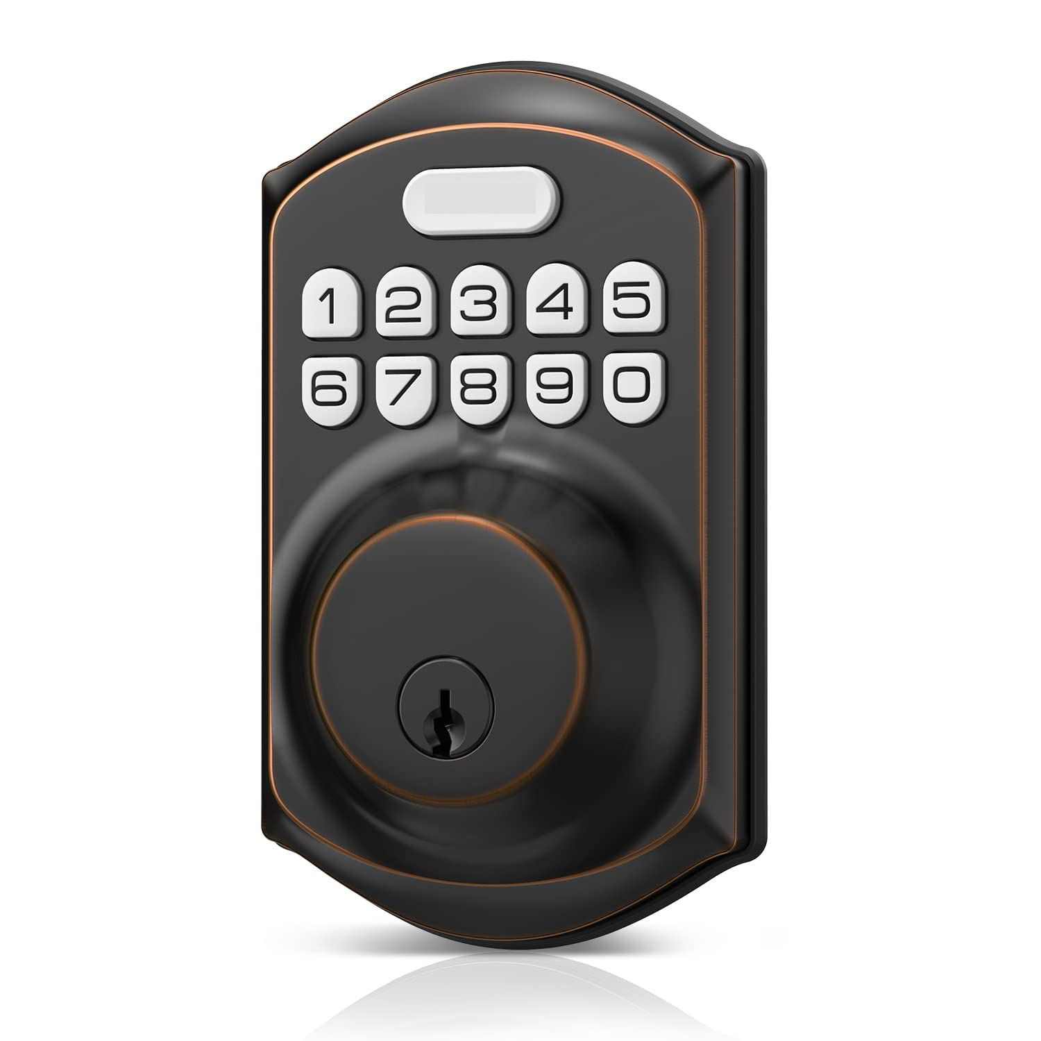Keyless Entry Door Lock with Keypad - Smart Deadbolt Lock for Front Door with 2 Keys - Auto Lock - Easy Installation - Satin Nickel
