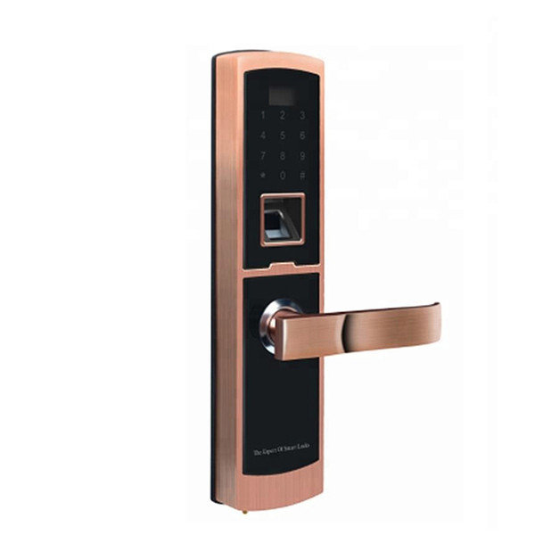 Cerradura de puerta con huella digital de seguridad con panel táctil inteligente y pantalla LED