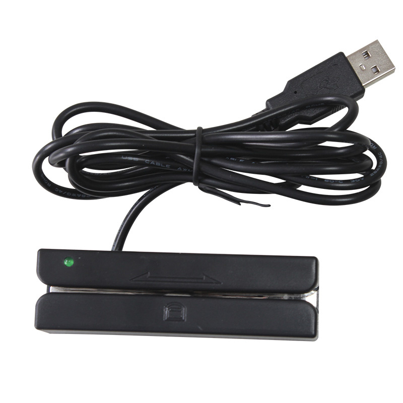 Mini USB 123 แทร็กเครื่องอ่านแถบแม่เหล็กพร้อมซอฟต์แวร์ Plug and Play