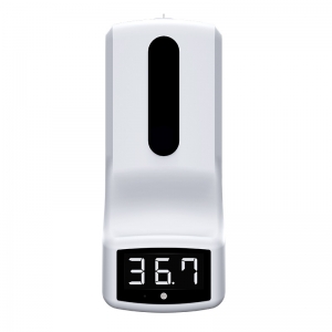 NEW Intelligent Spray sabun dispenser otomatis dipasang ing tembok dispenser pembersih tangan K9 termometer kanggo kluwarga