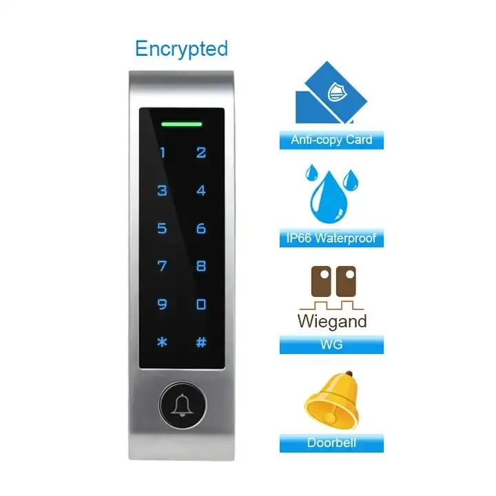 Најновија самостална контрола приступа врата против копирања, водоотпорна метална кућишта шифровани читач картица РФИД систем