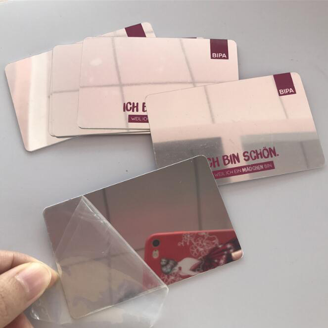 Dimensiune CR80 Carte de vizită din plastic cu efect de oglindă din PVC cu două fețe