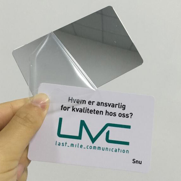 Πλήρης έγχρωμη εκτύπωση επαγγελματικών καρτών PVC ασημί καθρέφτη