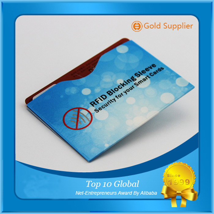 Χαρτί ή φύλλο αλουμινίου RFID μανίκια μπλοκαρίσματος Ασπίδα προστασίας πιστωτικής κάρτας