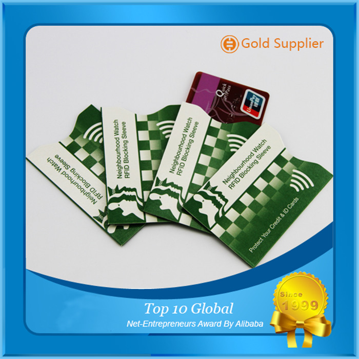 紙またはアルミホイルRFIDブロッキングスリーブクレジットカード安全な保護シールド