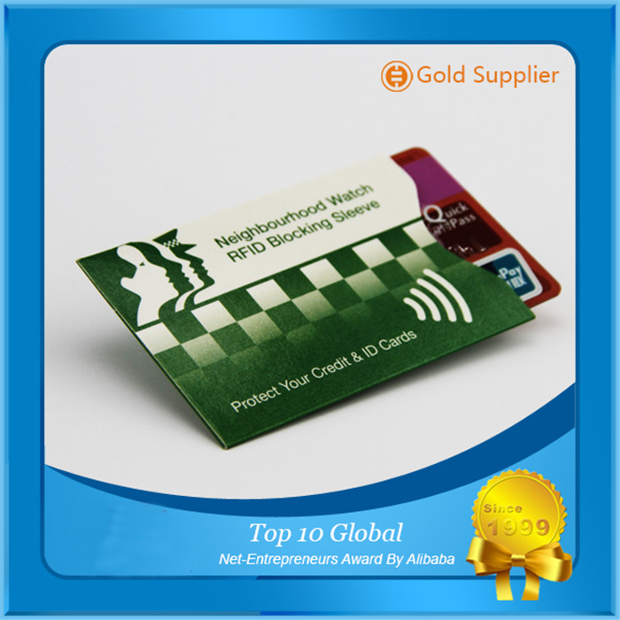 Paper or Aluminum Foil RFID Blocking Sleeves Credit Card Secure Protection Shield