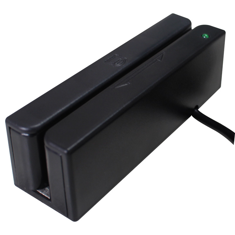 Bærbar USB Plug and Play USB Interface 1/2/3 spor magnetstribe kortlæser