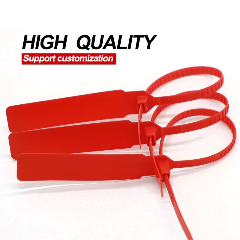 Pull tight security fixed length plastic strip seal with custom logo