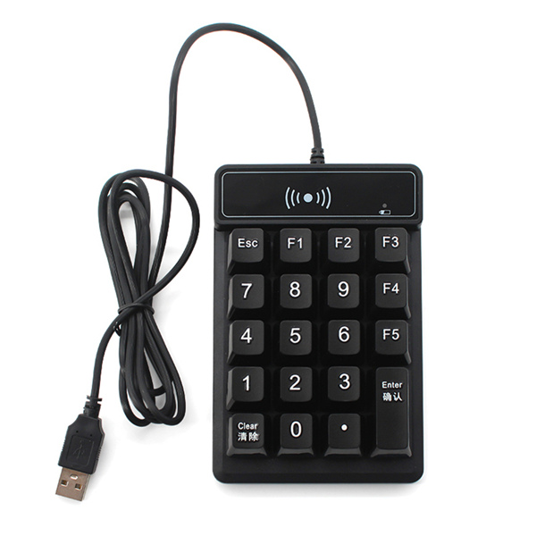 USB 13,56mhz Rfid-læser 14443A Smart IC-kort NFC-læser Tastatur ATM-kortskimmer