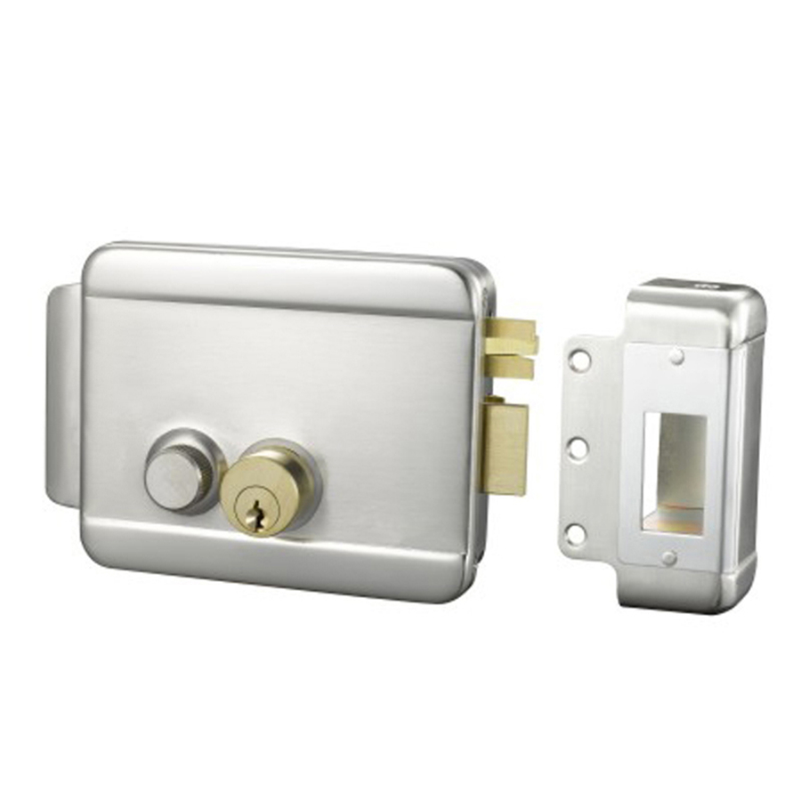 Security Electric Rim Door Lock With Double Connected Cylinder