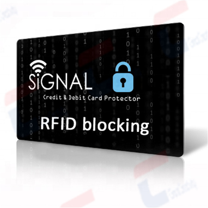 Signalblockerande RFID-kortplånbok som använder 13,56 mhz dataskydd RFID NFC-kortblockerare