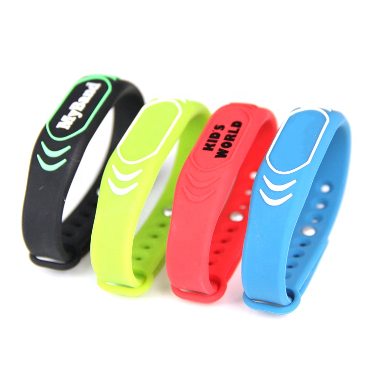 ແຖບ wrist silicon ສາມາດປັບ RFID silicon wristband GYM wristband ກັບປິດ