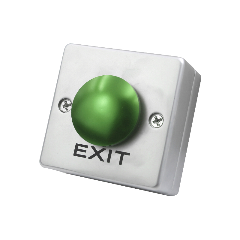 Small size Surface Mount Metal Green Red Mushroom Dome Request to Exit Door Release Push to Exit Button with square backbox