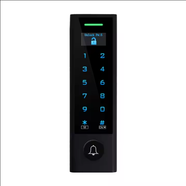 Паметен кориснички OLED пристап ОЕМ и ODM ID+IC RFID читач тастатура на допир Tuya WIFI систем за контрола на пристап со ѕвонче на врата