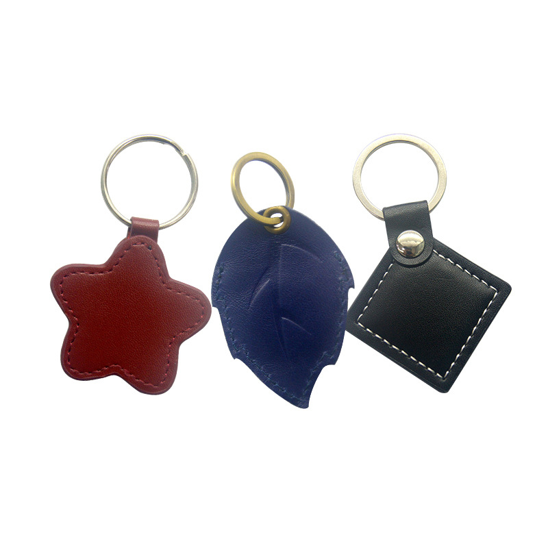 Source factory custom rfid leather keychain id access card wholesale domestic m1 community access IC card