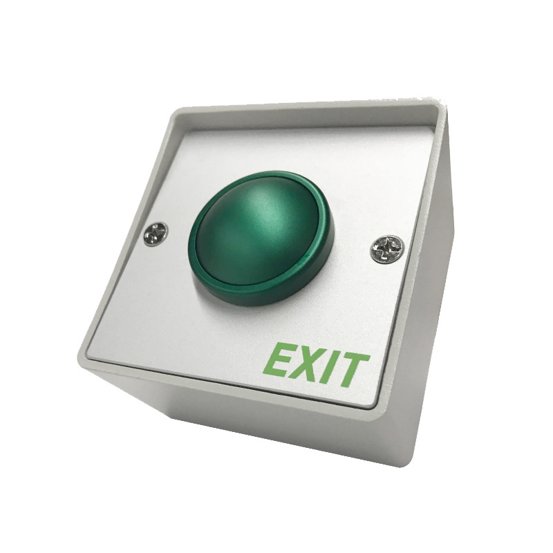 Surface mount Metal Green UK style Mushroom Dome Request to Exit Switch access control door release push to exit button