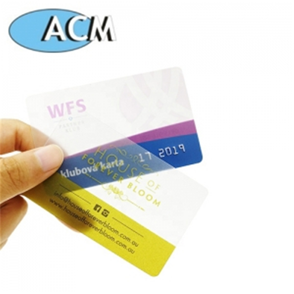 transparent plastic business card
