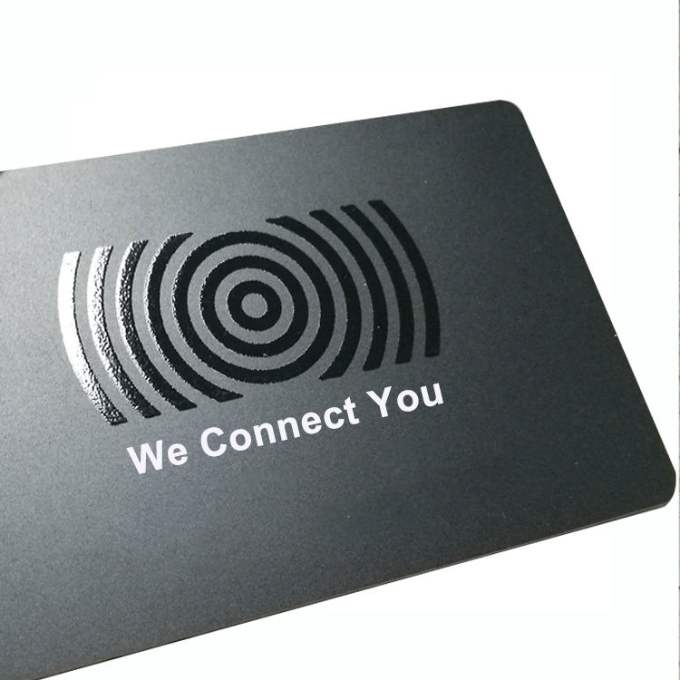 UV logo full black matt finish nfc social media card Contactless NFC RFID Chip PVC Smart Card