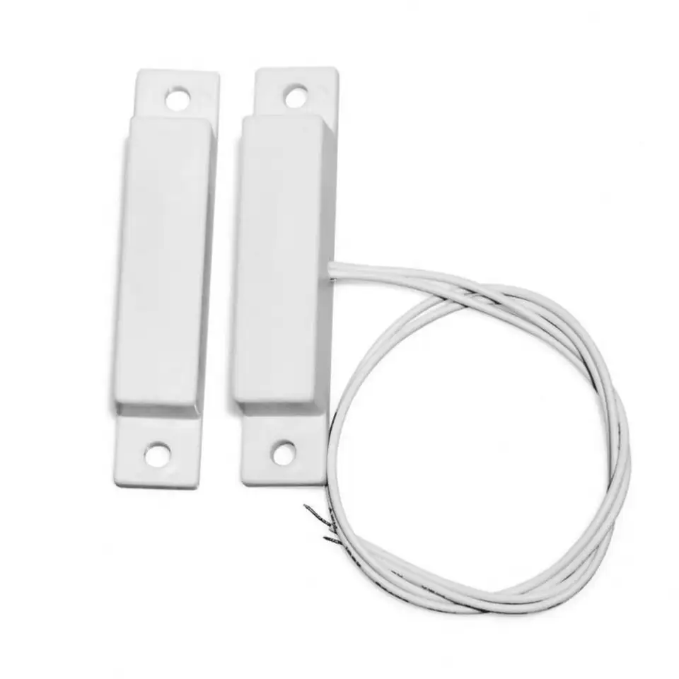 White Wired NC Magnetic Alarm Window Door Contact Sensor Detector Reed Switch