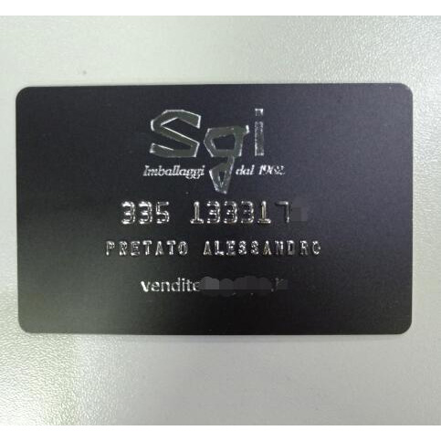 CR 80 Size Plastic Silver Embossed Business Cards