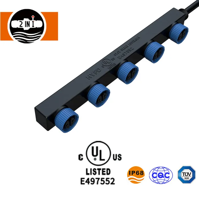 2 -pin F -form vandtæt kabelstik til parallel ledbelysning