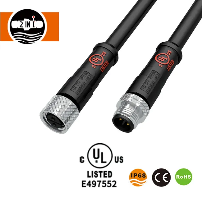 M12 UL ရေစိုခံကြိုး Connector