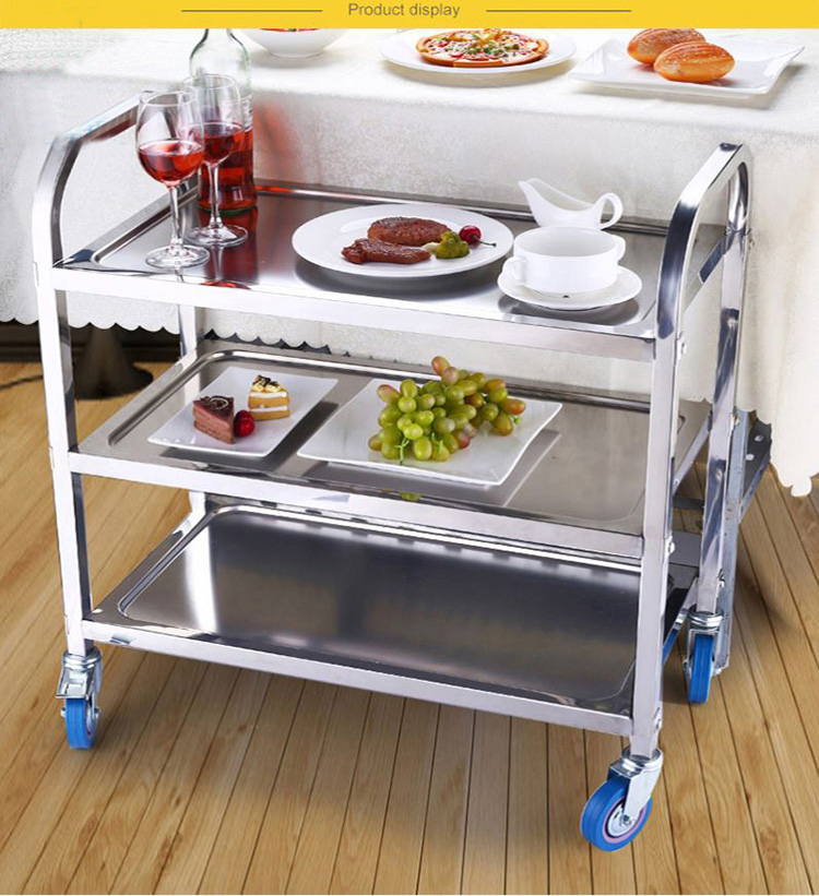 3 Tier Kitchen Dining Hall Food Service Utility Cart - 5 