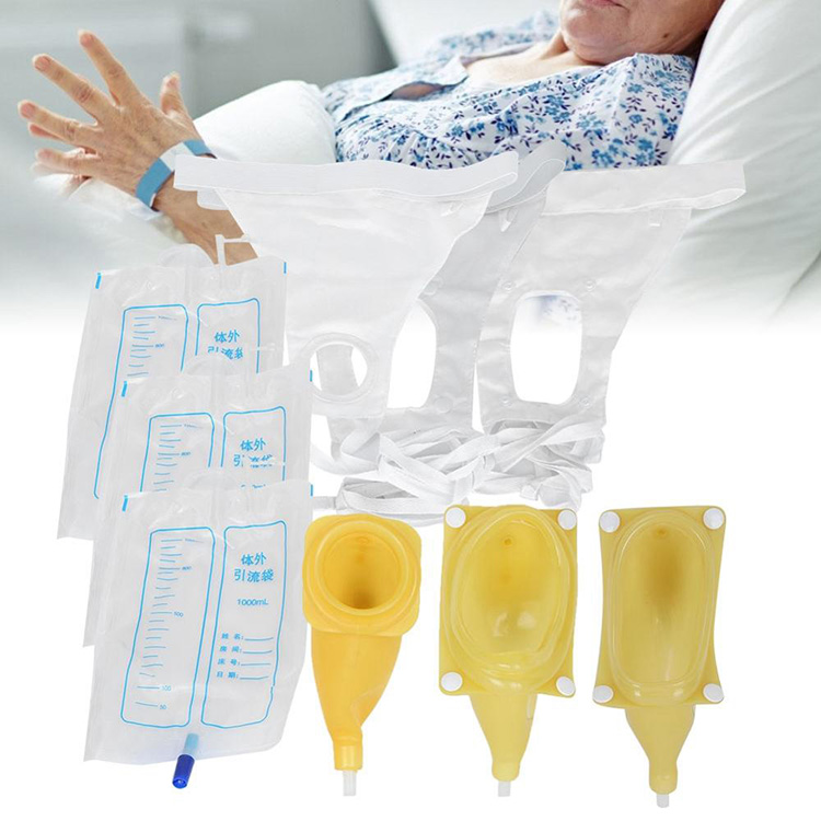 Silicone Urine Collector Bag Adults Urinal with Urine Catheter Bags for Older Men Woman Elderly Toilet Pee - 5