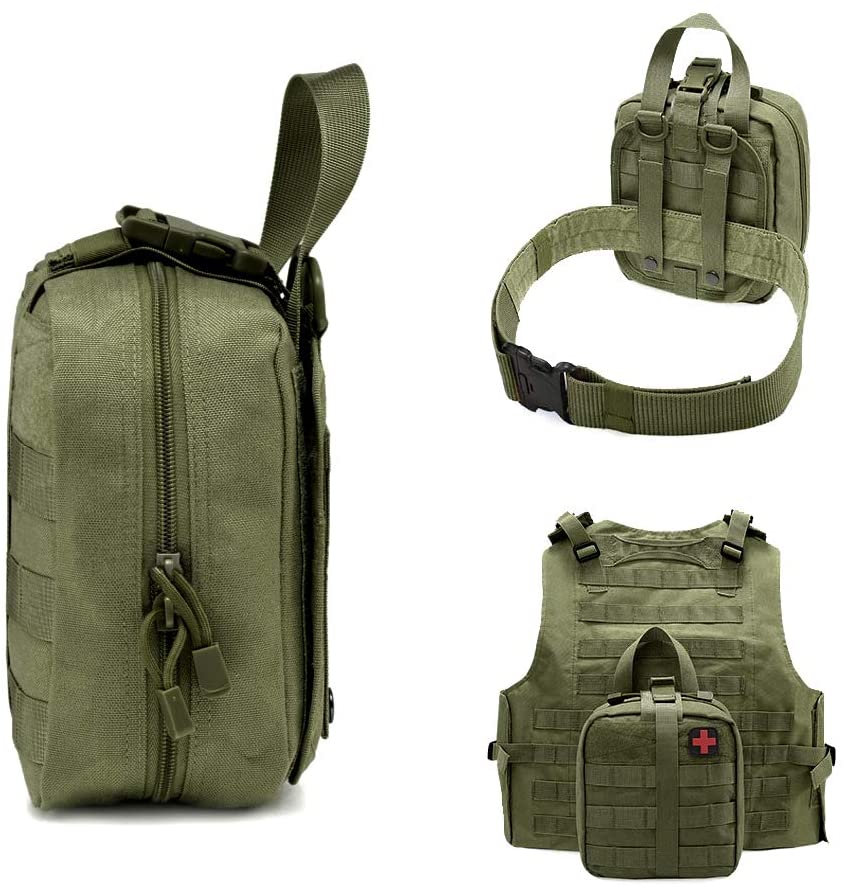 La bolsa médica militar de primeros auxilios tácticos verdes incluye el parche de la Cruz Roja - 5 