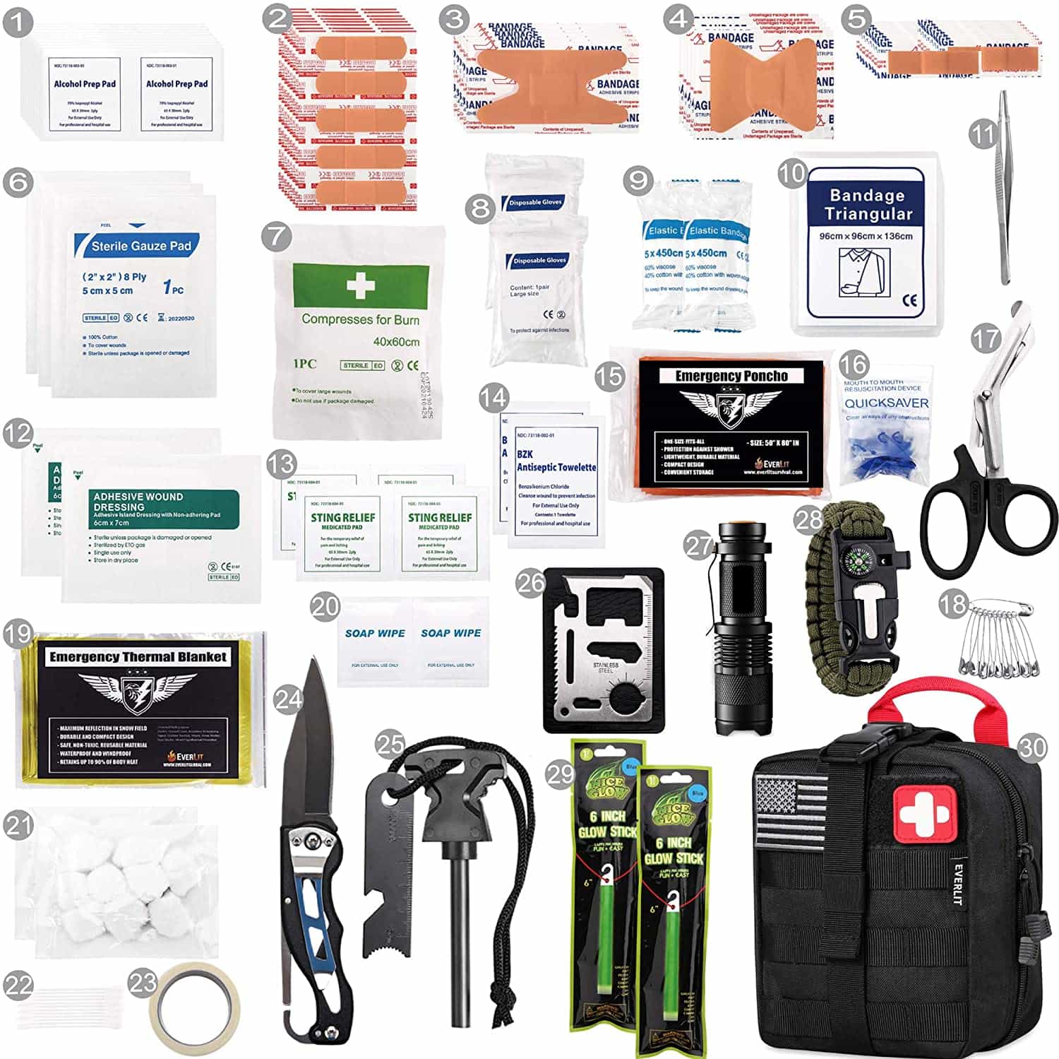 Black Survival First Aid Kit Contains Contains 250 Piece First Aid Kit - 1 